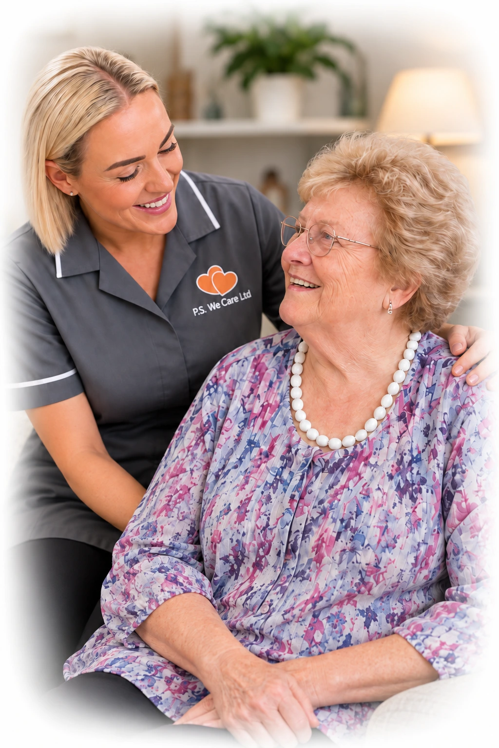 P.S We Care carer supporting a client